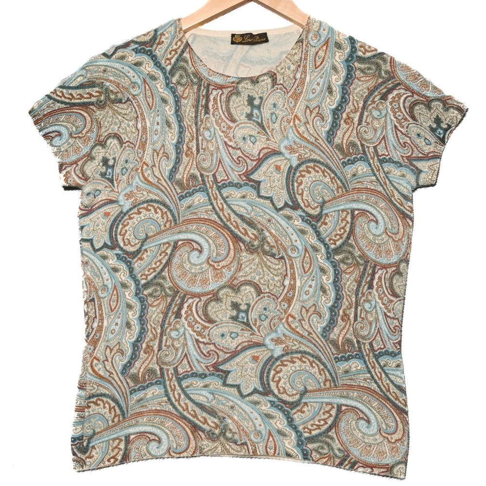 VTG Loro Piana Cashmere Jacquard Sweater Quite Luxury Heritage Italy Paisley 90s